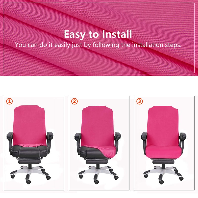 SARAFLORA Office Chair Cover- Large, Dark Pink- Removable Computer Chair Cover for Office Chair with Zipper for Universal Rotating Chair Desk Chair Cover Chair Seat Washable Protector for Pets - Image 4